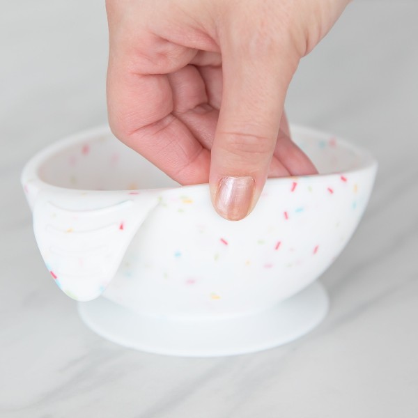 Tweede kans (zonder originele verpakking) - Siliconen eerste baby eetset - Vanille Sprinkle