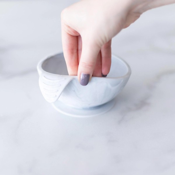 Tweede Kans (zonder originele verpakking) - Siliconen Eerste Baby Eetset - Marmer