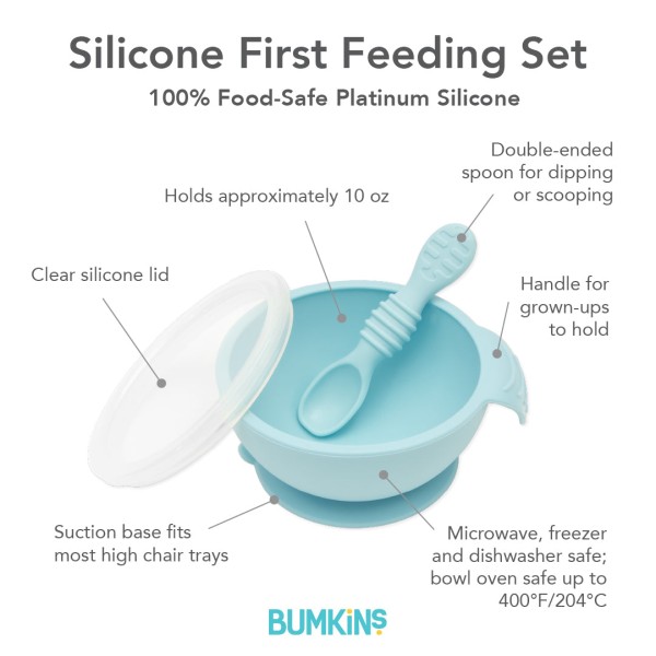 Second Chance (No Original Packaging) - Silicone First Feeding Set - Bleu