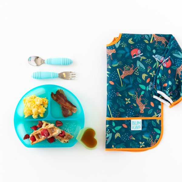 Tweede kans (zonder originele verpakking) - Siliconen vakjesbord met zuignap (3 vaks) - Blauw Jelly