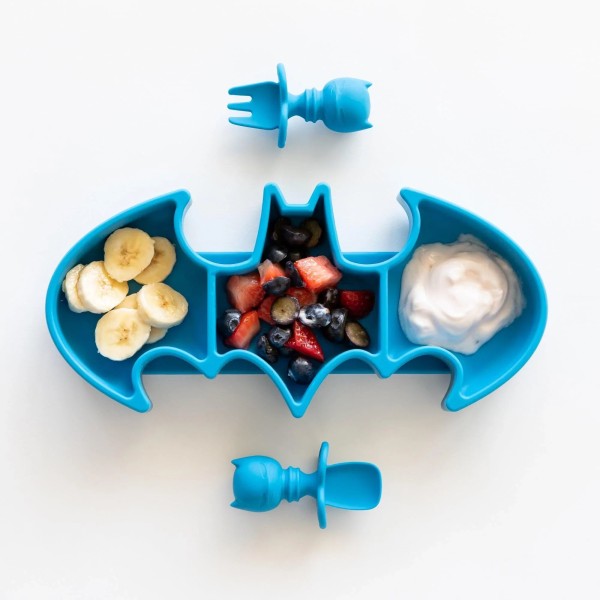 Zweite Chance (ohne Originalverpackung) - Silikon-Teller mit Saugnapf - Batman - Blau