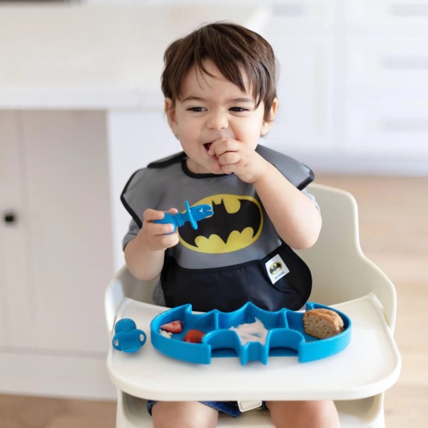 Zweite Chance (ohne Originalverpackung) - Silikon-Teller mit Saugnapf - Batman - Blau