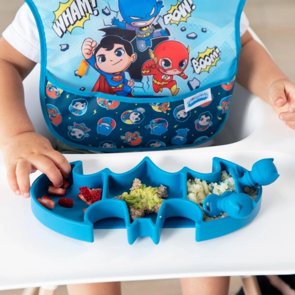 Zweite Chance (ohne Originalverpackung) - Silikon-Teller mit Saugnapf - Batman - Blau