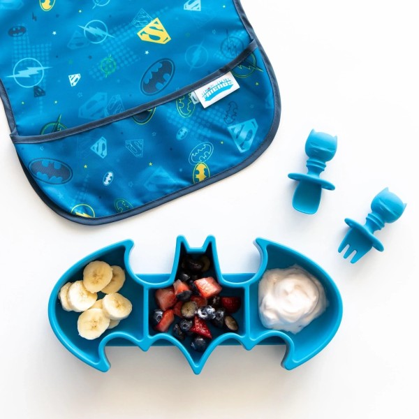 Zweite Chance (ohne Originalverpackung) - Silikon-Teller mit Saugnapf - Batman - Blau