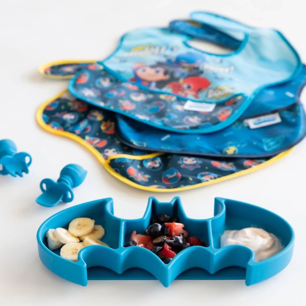 Zweite Chance (ohne Originalverpackung) - Silikon-Teller mit Saugnapf - Batman - Blau