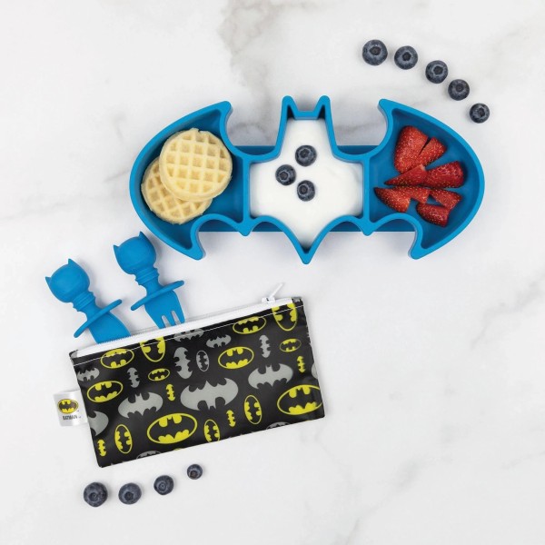 Zweite Chance (ohne Originalverpackung) - Silikon-Teller mit Saugnapf - Batman - Blau