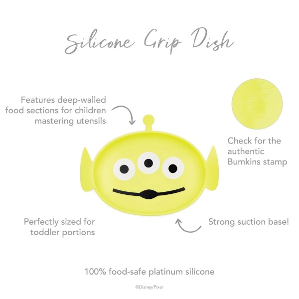 Tweede Kans (zonder originele verpakking) - Siliconen Bord met Zuignap - Disney Toy Story - Alien