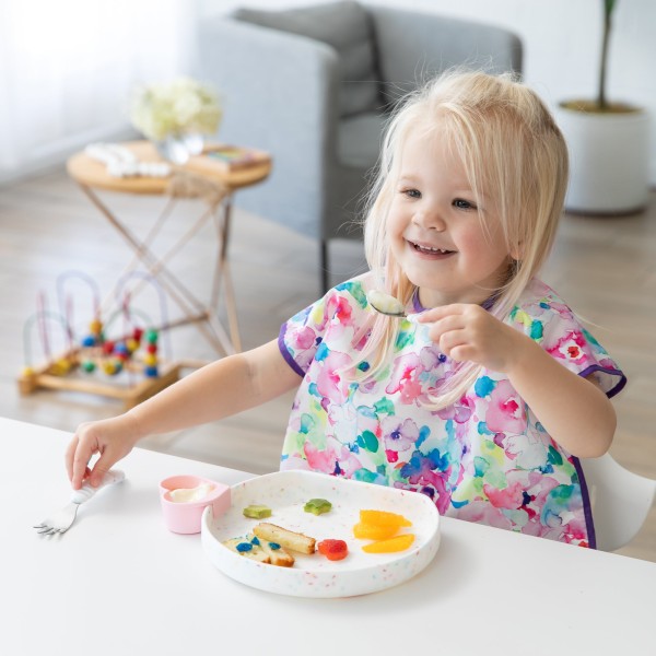 Tweede Kans (zonder originele verpakking) - Siliconen Bord met Zuignap - Vanille Sprinkle