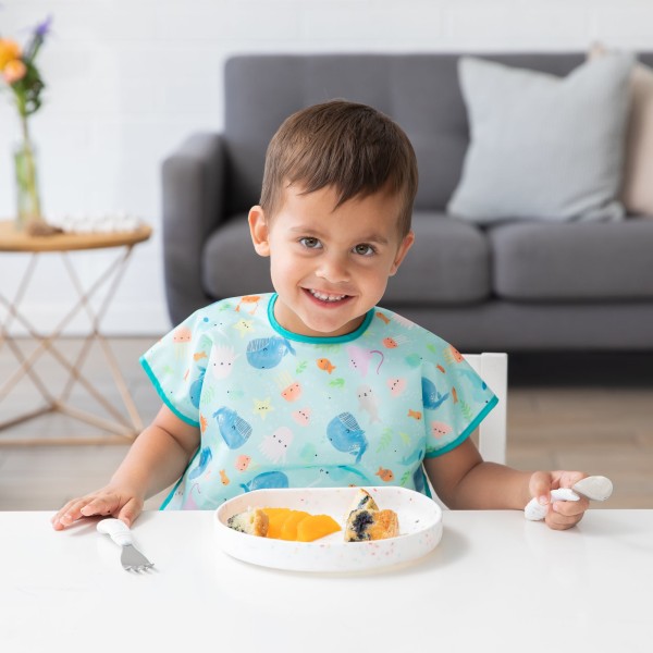 Tweede Kans (zonder originele verpakking) - Siliconen Bord met Zuignap - Vanille Sprinkle