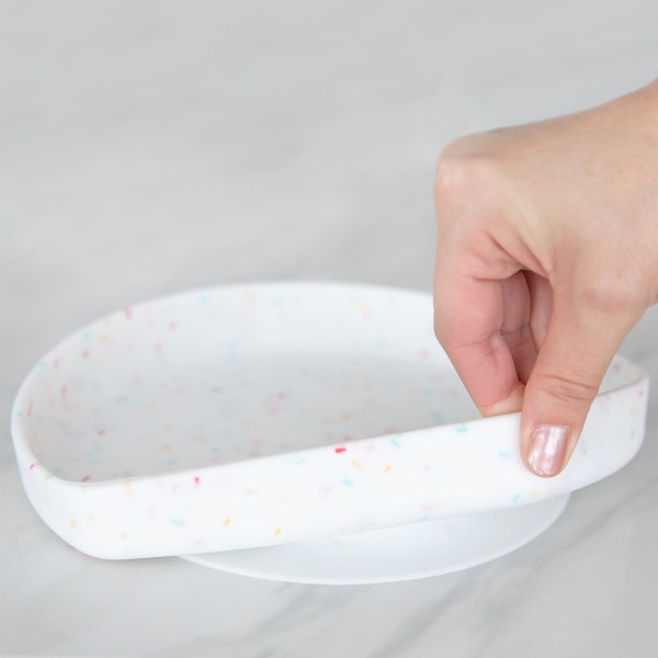 Tweede Kans (zonder originele verpakking) - Siliconen Bord met Zuignap - Vanille Sprinkle