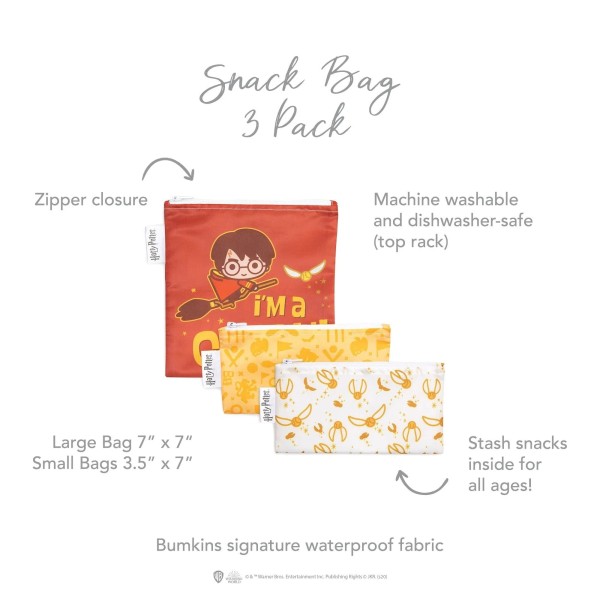 Zweite Chance (ohne Originalverpackung) - Wiederverwendbare Snackbeutel (3er-Pack) - Harry Potter™ Quidditch™