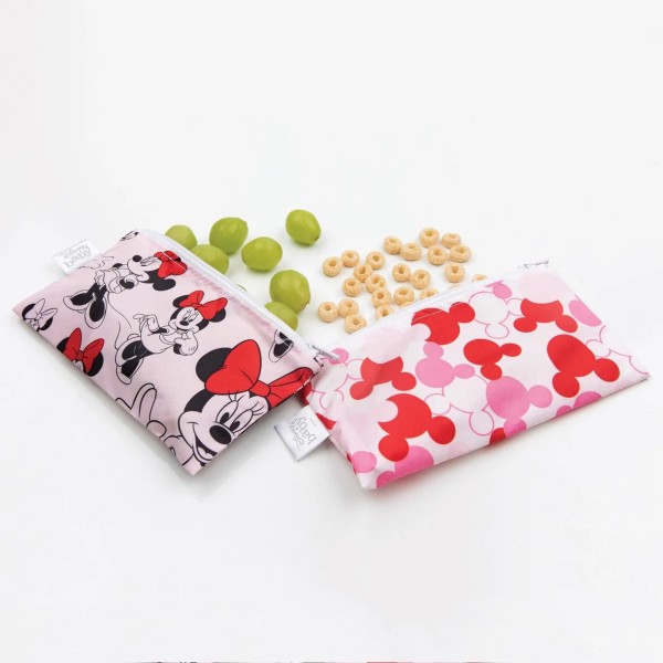 Second chance (no original packaging) - Reusable snack bag - Small (2 pack) - Disney Minnie Mouse - Pink