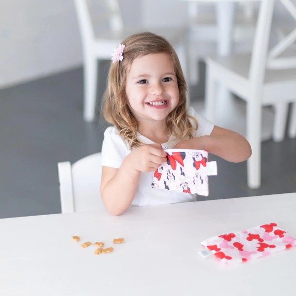 Second chance (no original packaging) - Reusable snack bag - Small (2 pack) - Disney Minnie Mouse - Pink