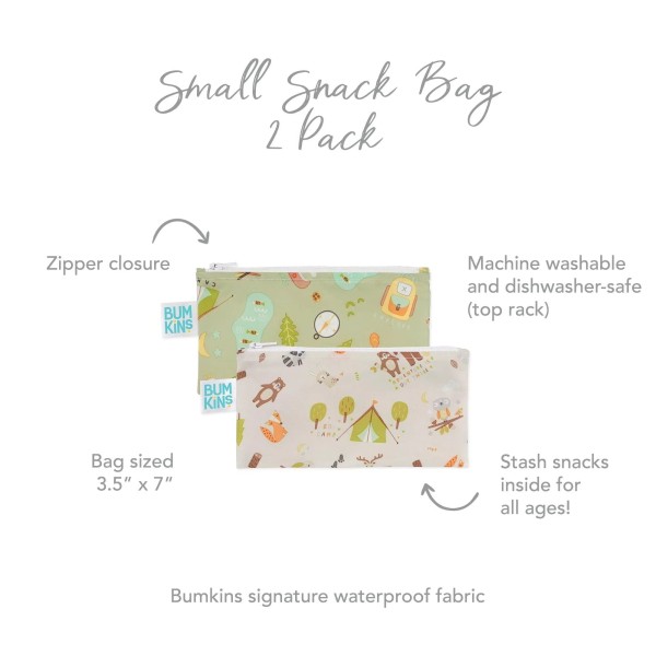 Tweede kans (zonder originele verpakking) - Herbruikbaar snackzakje - Small (2 stuks) - Camp Friends & Camp Gear