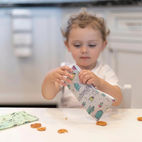 Second Chance (No Original Packaging) - Reusable Snack Bag - Small (2 pack) - Cacti & Llamas