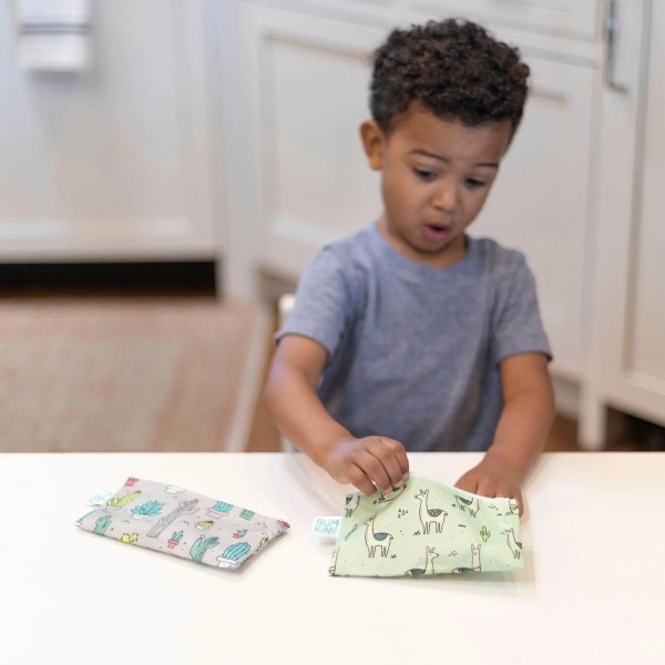 Second Chance (No Original Packaging) - Reusable Snack Bag - Small (2 pack) - Cacti & Llamas