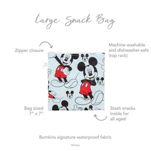 Tweede kans (zonder originele verpakking) - Herbruikbaar snackzakje - Large - Disney Mickey Mouse - Blauw