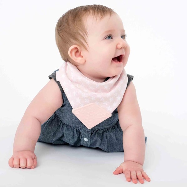 Bandana Teether Bib - Pink Star