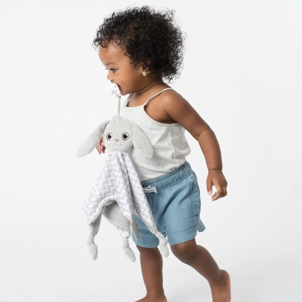 Bijt-Knuffeldoekje met fopspeenhouder - Konijn