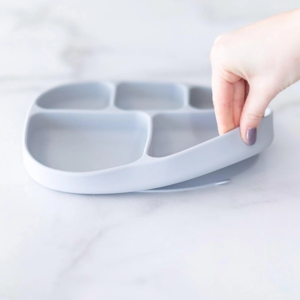 Second Chance (No Original Packaging) - Silicone Grip Dish with Lid (5 section) - Grey