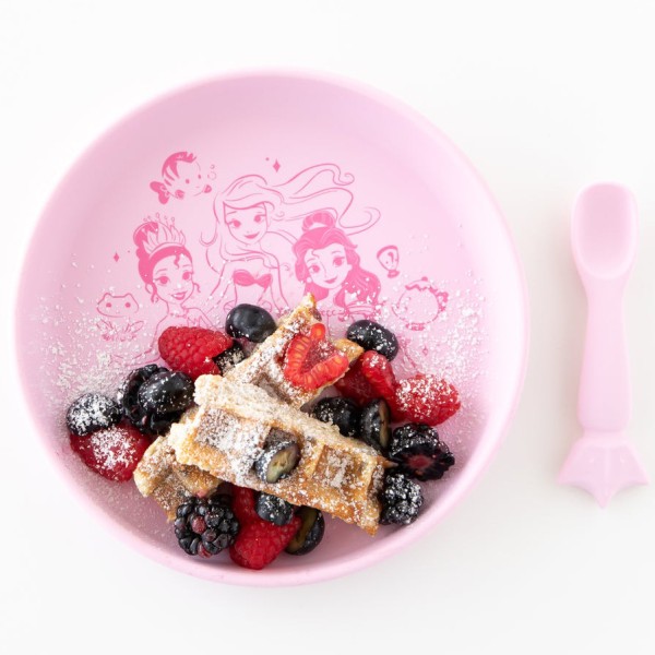 Siliconen Bord + Lepel Set - Disney Prinses - Roze