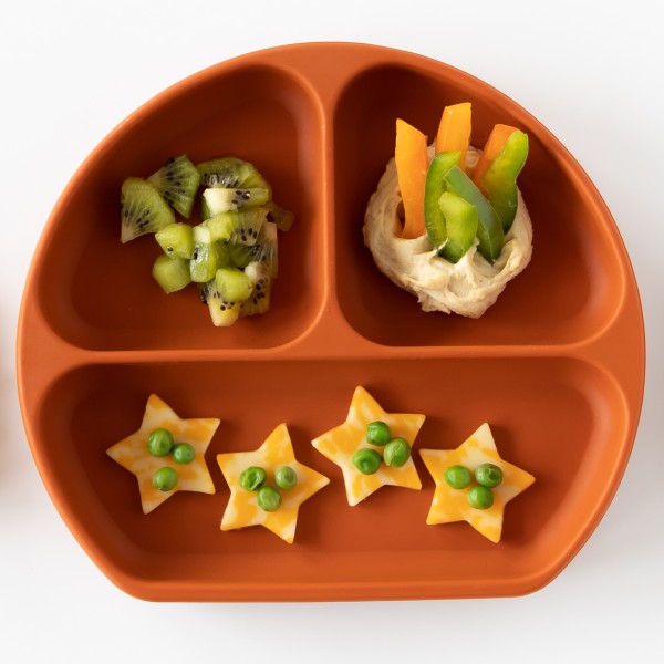 Siliconen Vakjesbord met Zuignap (3 vaks) - Klei