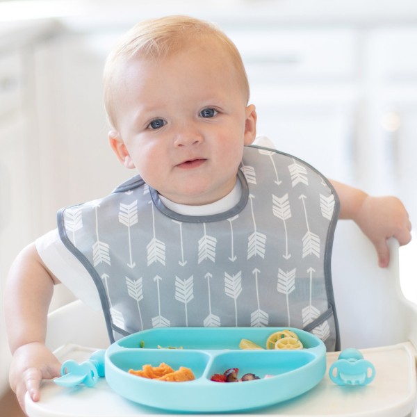 SuperBib® Baby Slab - Grijs Pijl