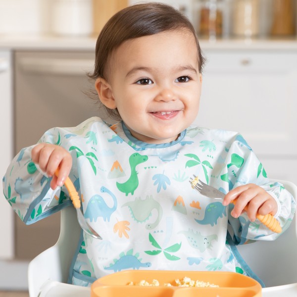 Ärmellätzchen - Grau Dinosaurier