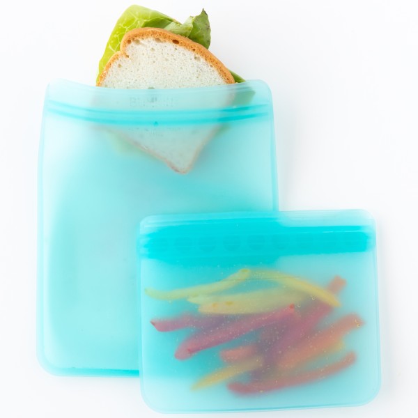 Siliconen Herbruikbare Zakjes (2 stuks) - Blauw Jelly