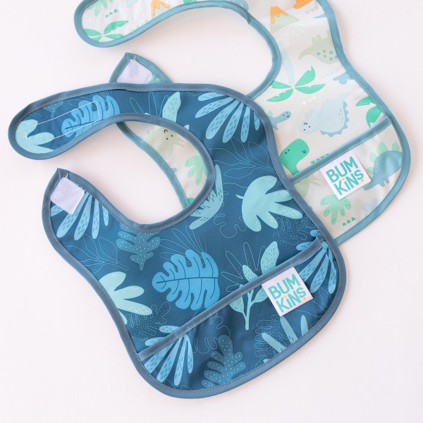 Starter-Lätzchen (2er-Pack) - Dinosaurs & Blue Tropic