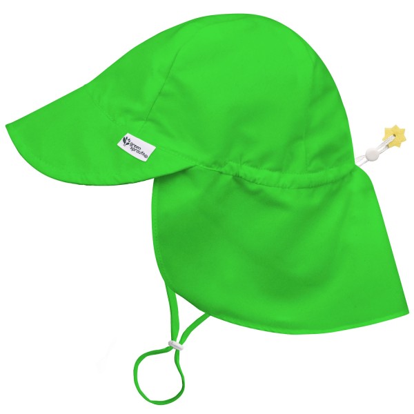Hi-Viz Sun Protection Flap Hat, UPF 50+ - Safety Green
