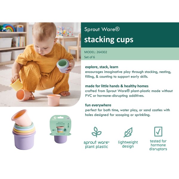 Sprout Ware® Stapelbekers - Veelkleurig