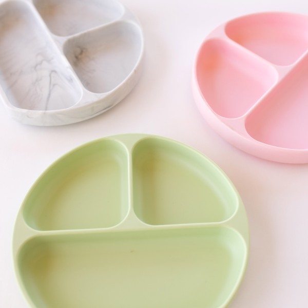 Deuxième chance (sans emballage d'origine) - Plat à ventouse en silicone (3 compartiments)