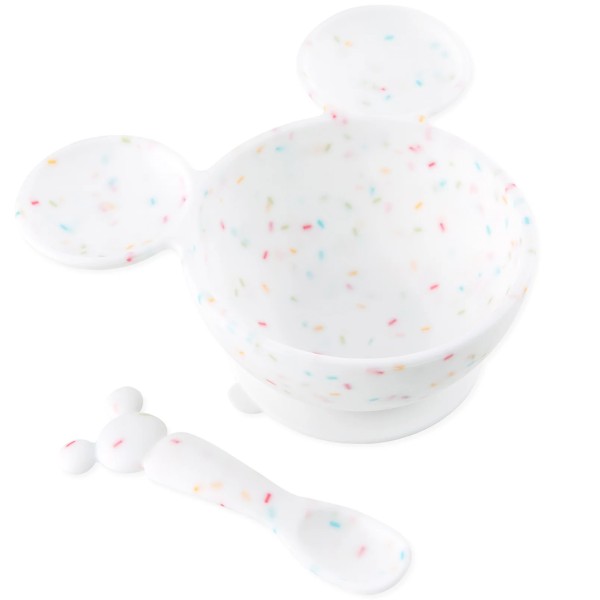 Deuxième chance (sans emballage d'origine) - Ensemble de premier repas en silicone - Disney Mickey Mouse - Vanilla Sprinkle