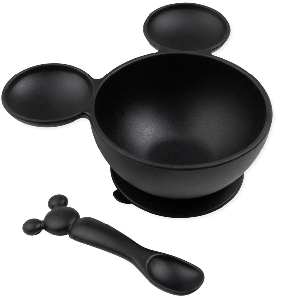 Segunda oportunidad (sin embalaje original) - Juego de silicona para aprender a comer solos - Disney Mickey Mouse - Classic Black