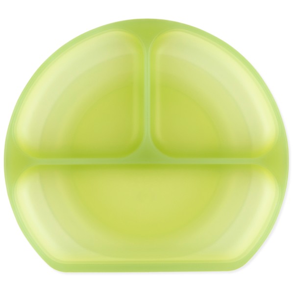 Siliconen Vakjesbord met Zuignap (3 vaks) - Groen Jelly
