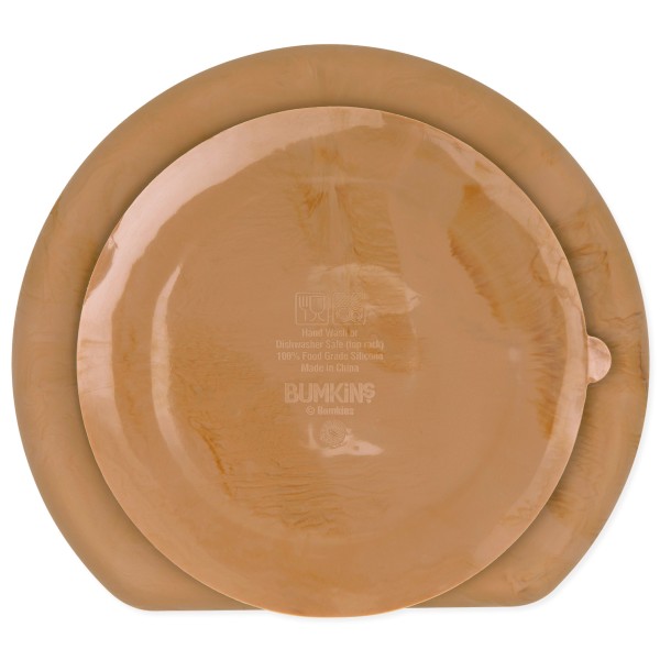 Silicone Grip Dish (3 section) - Wood Grain