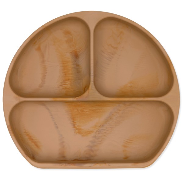Silicone Grip Dish (3 section) - Wood Grain