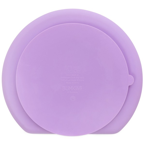 Silikonteller mit Saugnapf (3 Fächer) - Lavendel