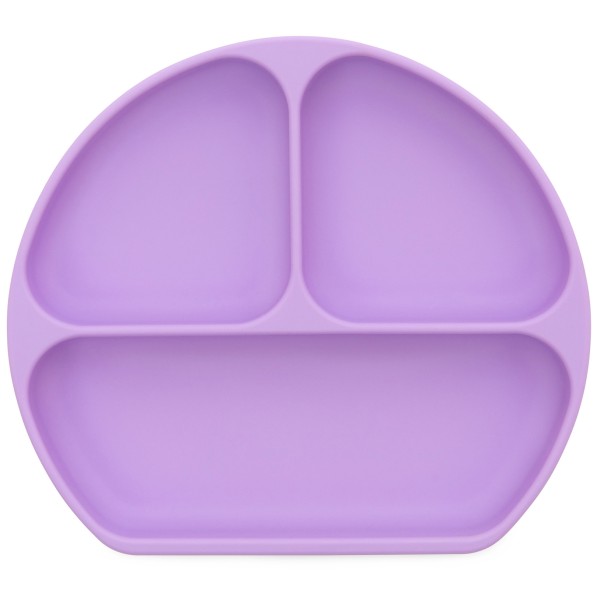 Silikonteller mit Saugnapf (3 Fächer) - Lavendel
