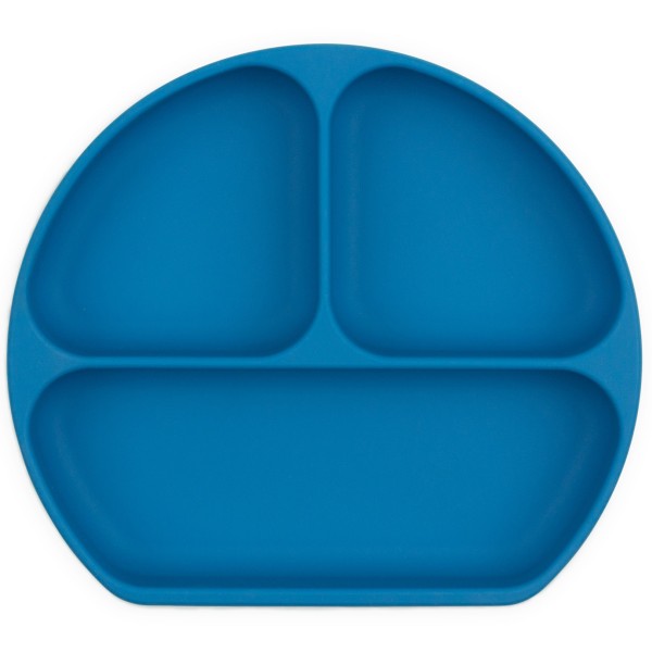 Siliconen Vakjesbord met Zuignap (3 vaks) - Donkerblauw