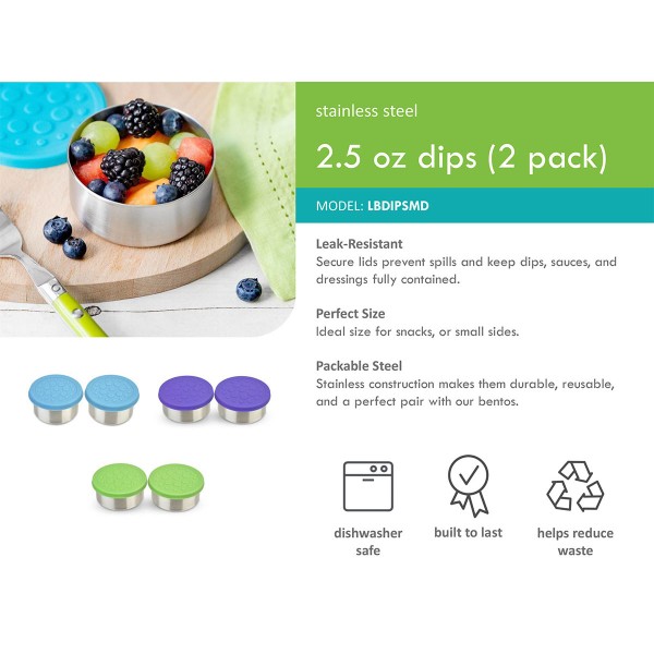 Dips Medium (pack de 2) - 2.5oz / 75ml - Turquesa