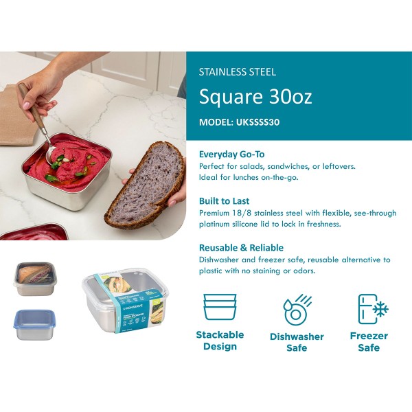 Square Medium (30oz / 900ml) - Island Teal