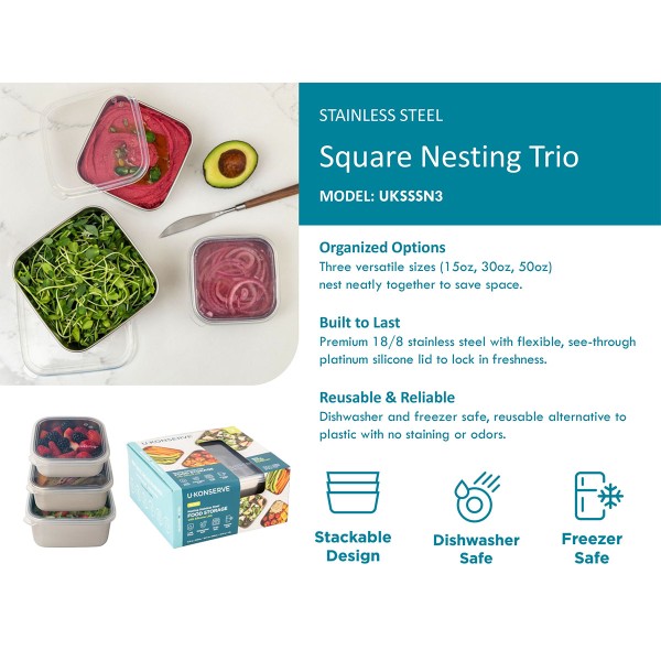 Round Nesting Trio (Set of 3) - Tropical Sky