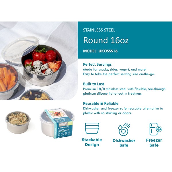 Round Large (16oz / 475ml) - Transparant