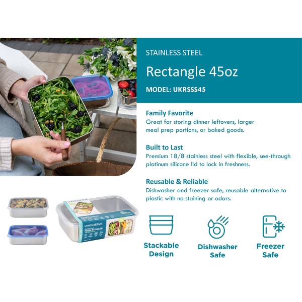 Rectangle Large (45oz / 1,35l) - Clear