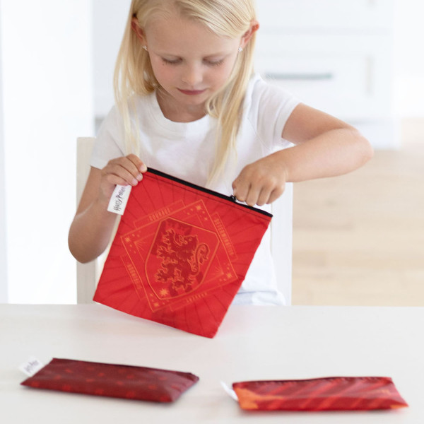 Herbruikbaar Snackzakje (3 stuks) - Harry Potter™ Gryffindor