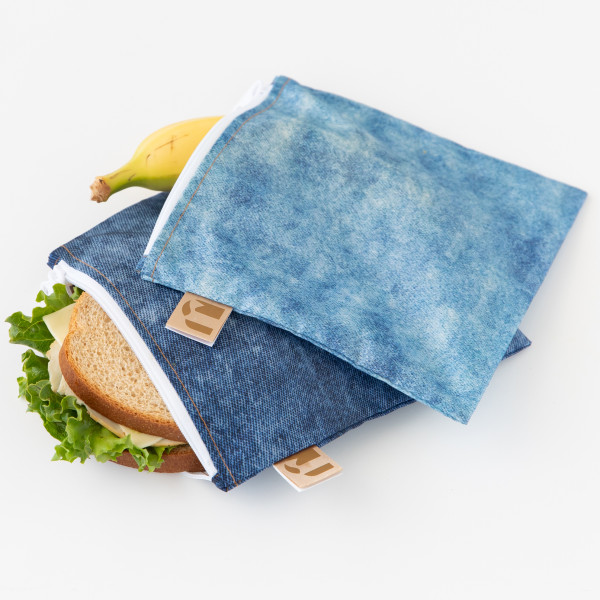 Reusable Snack Bag - Large (2 pack) - Denim on Denim