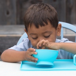 Silicone feeding bowl - Aqua