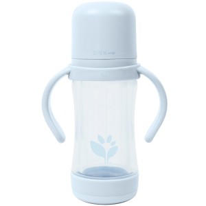 Vaso y Popote de Vidrio y Plástico Vegetal 147ml - Arándano Claro